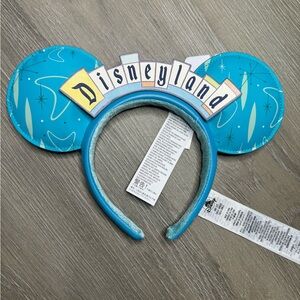 Disneyland Marquee Retro Mickey Ears BNWT DL Disney Parks Teal Aqua #disney
